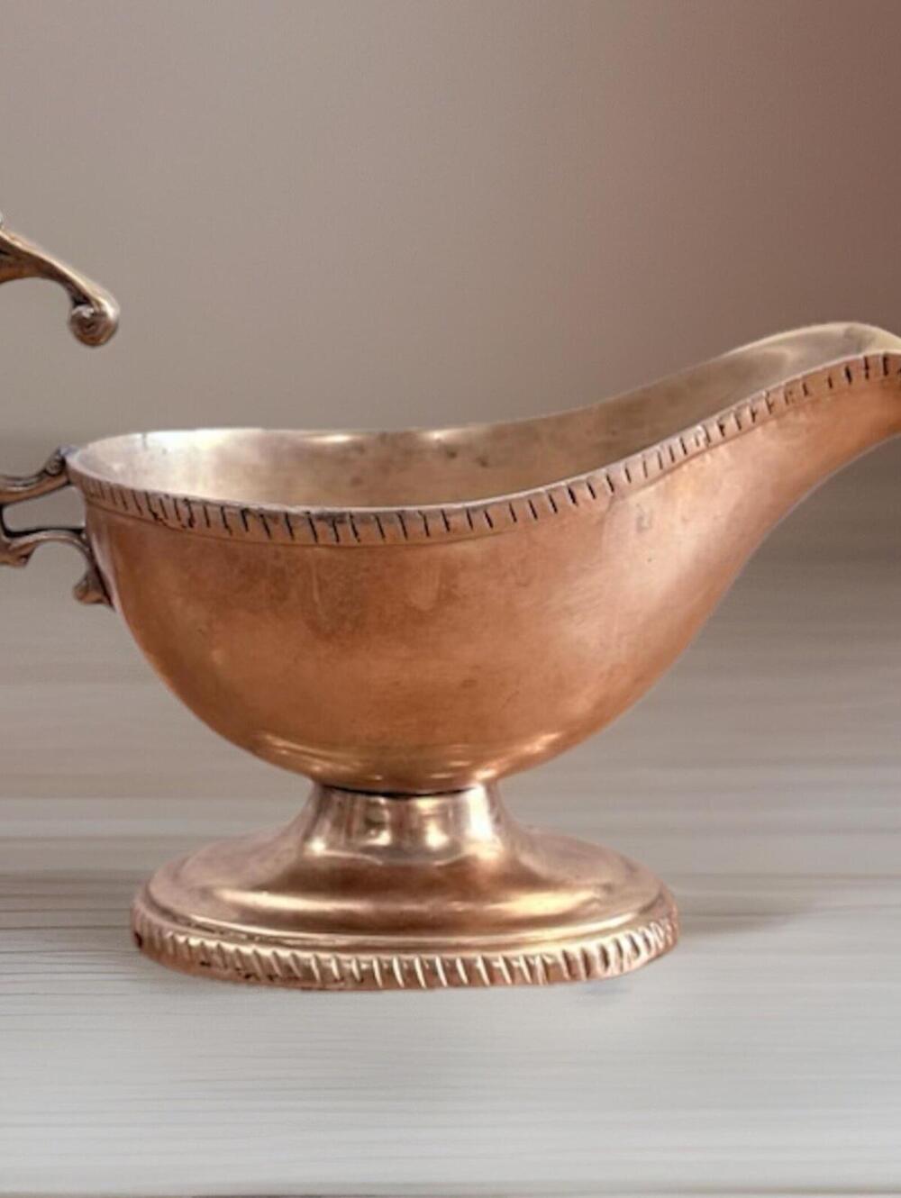 Vintage Collectible Brass Gravy Boat 1960s